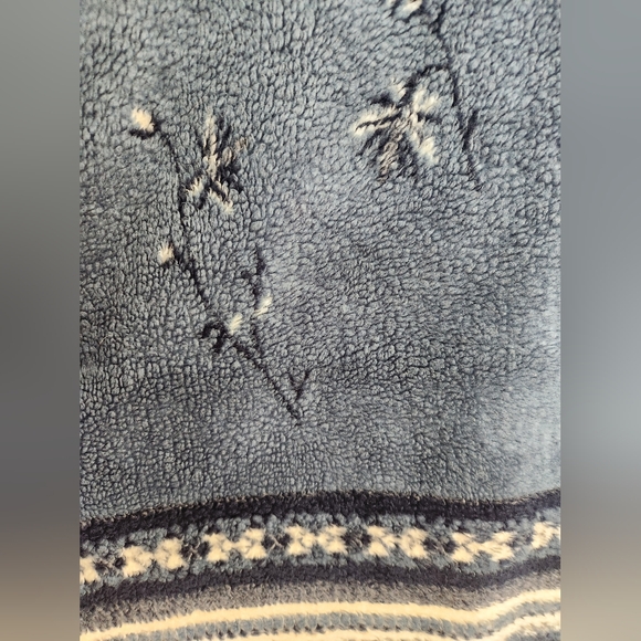 Vintage Fleece Warm Winter Coat Jacket Women Blue White - Picture 7 of 7